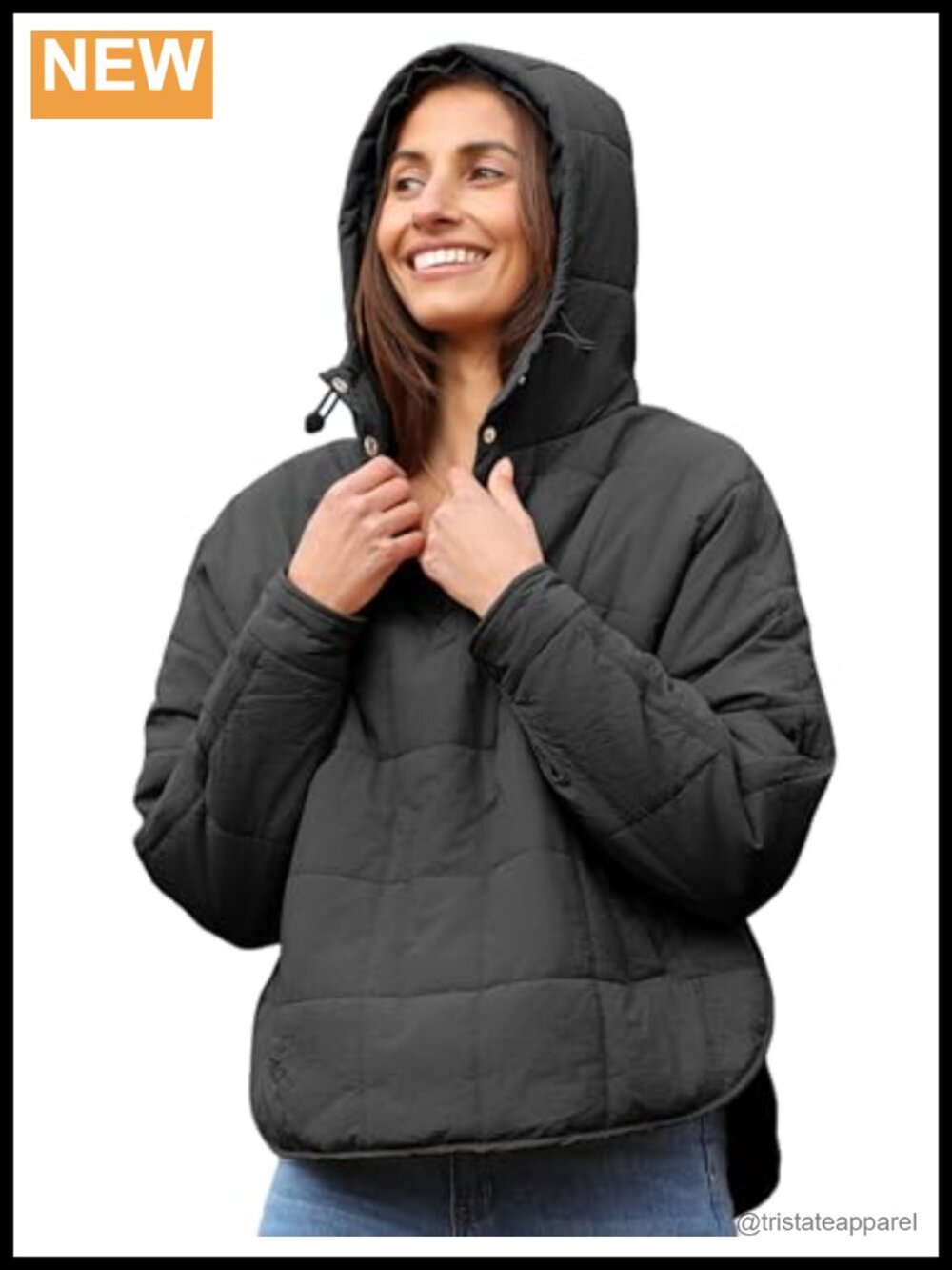 Womens Oversized Quilted Puffer Jacket Hooded Pullover Winter Coat